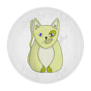 Gelbe Katze mit Naughty Smile Duvet Abdeckung Schneidebrett