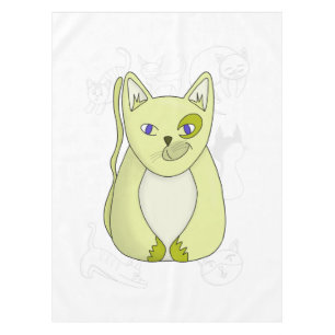 Gelbe Katze mit Naughty Smile Duvet Abdeckung Tischdecke