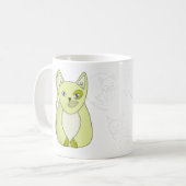 Gelbe Katze mit scheußlichem Lächeln Kaffeetasse (Vorderseite Links)