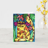 Gelbe Katze • Nick Abrams, altern 8 - Karte (Gelbe Blume)