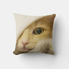 Gelbe Katze Peekout Kissen