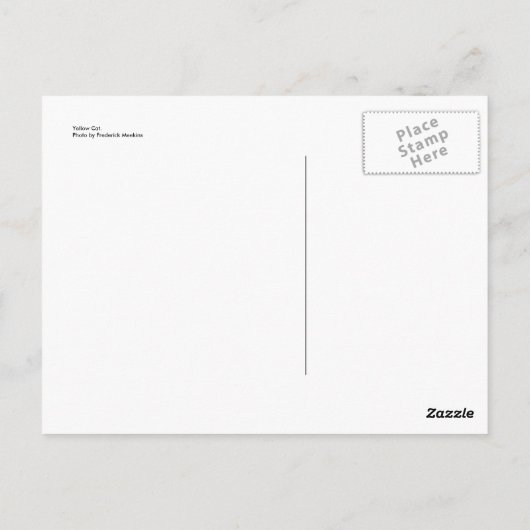 Gelbe Katze Postkarte (Rückseite)