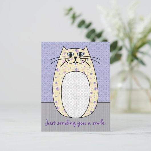 'Gelbe Katze' Postkarte (Stehend Vorderseite)