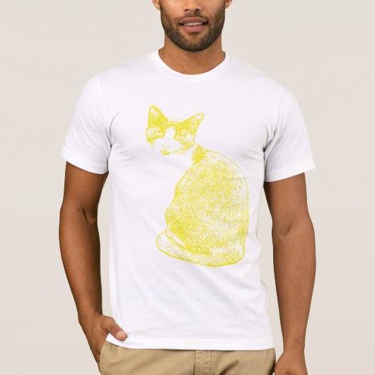 Gelbe Katze T-Shirt (Vorderseite)