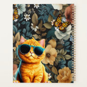 Gelbe Katze und Schmetterlinge im Blumenhintergrun Planer (Rückseite)