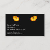 Gelbe Katzen Augen, schwarze Visitenkarte (Rückseite)
