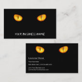 Gelbe Katzen Augen, schwarze Visitenkarte (Vorne/Hinten)