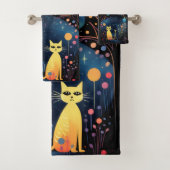 Gelbe Katzen Badhandtuch Set (Insitu)