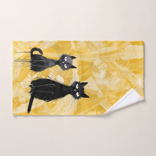 Gelbe Katzen Handtuch (Handtuch)