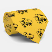 Gelbe Katzen-Muster-Krawatte Krawatte (Gerollt)