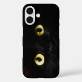 Gelbe Katzenaugen, Schwarze Katze Case-Mate iPhone Hülle (Rückseite)
