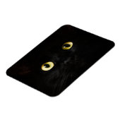 Gelbe Katzenaugen, schwarze Katze, schwarzer Hinte Magnet (Linke Seite)