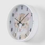 Gelbe Katzenmalerei - Niedliche Original Katzenkun Uhr (Winkel)