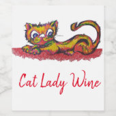 Gelbe Katzenweine Weinetikett (Einzelnes Label)