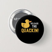 Gelbe Kautschukente Quack Funny Duck Lover Button (Vorne & Hinten)
