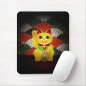 Gelbe Keramik Maneki Neko Mousepad (Mit Mouse)
