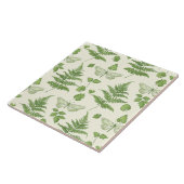 Gelbe Keramik mit botanischer Fern-Design Fliese (Seite)