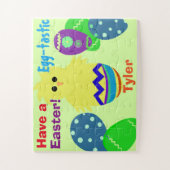 Gelbe Kiche Ostereier Personalisiert NAME Puzzle (Vertikal)
