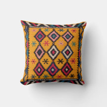 Gelbe Kilim-Kissen