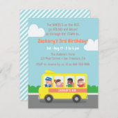 Gelbe Kindergeburtstag-Party Einladungen (Vorne/Hinten)