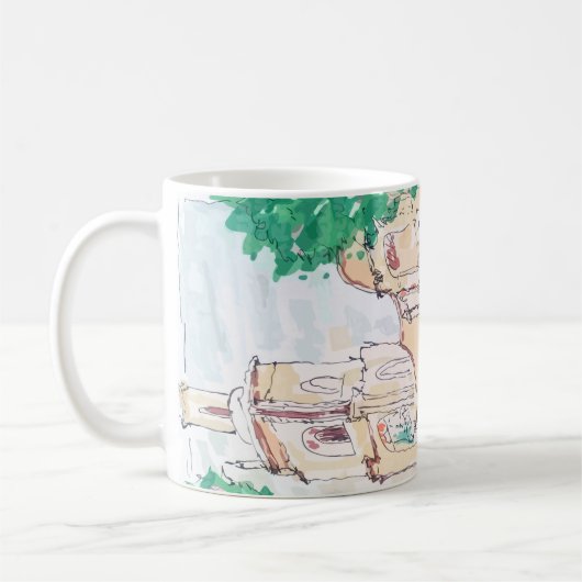 Gelbe Kirche Kaffeetasse (Links)