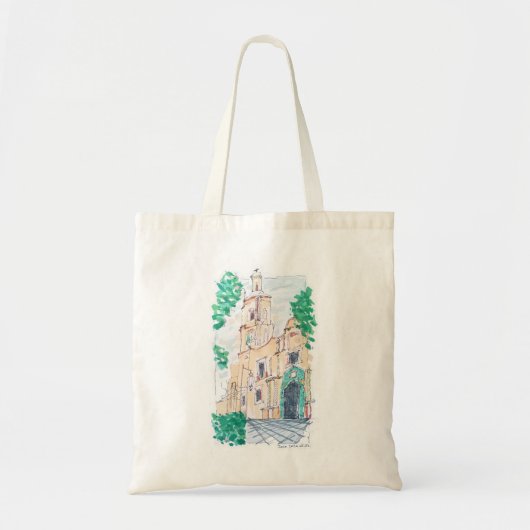 Gelbe Kirche Tragetasche (Vorne)