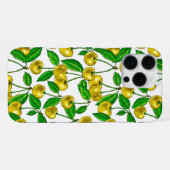 Gelbe Kirschen auf Weiß iPhone Hülle (Rückseite (Horizontal))