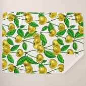 Gelbe Kirschen auf Weiß Sherpadecke (Vorderseite (Horizontal))