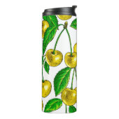 Gelbe Kirschen auf Weiß Thermosbecher (Nach links gedreht)