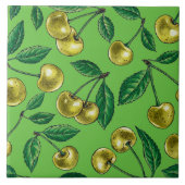 Gelbe Kirschen Fliese (Vorderseite)