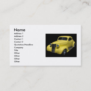 Gelbe klassische Autovisitenkarte Visitenkarte