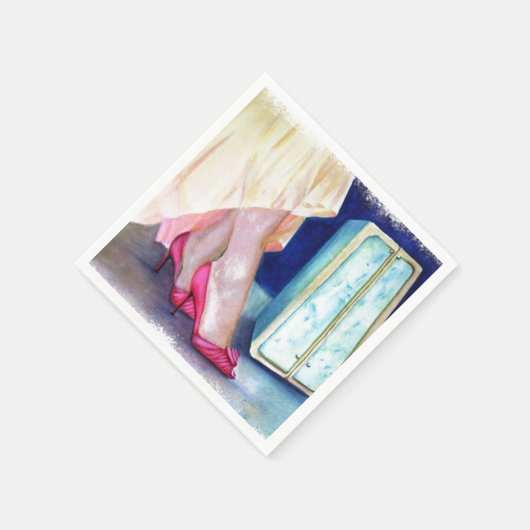 GELBE KLEINE, ROTE SCHUHE PAPIERNAPKINE SERVIETTE (Ecke)