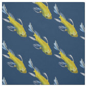 Gelbe Koi Fisch-Wasserfarbe Japanerkunst Stoff (Muster)