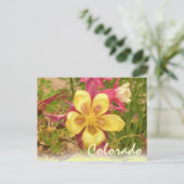 Gelbe Kolumne Blume Postkarte (Stehend Vorderseite)