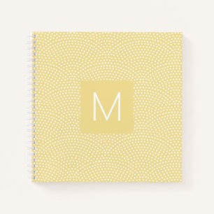 Gelbe Komon (Haihaut) Mit Monogramm Notizblock