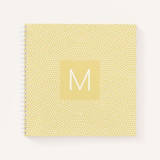 Gelbe Komon (Haihaut) Mit Monogramm Notizblock (Vorderseite)