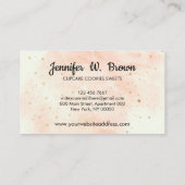 Gelbe Konditorei Wasserfarbe Erdbeere Cupcake Visitenkarte (Rückseite)