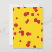 Gelbe Königin des Herzens Tee + Rote Rosen Einladu Einladung (Rückseite)