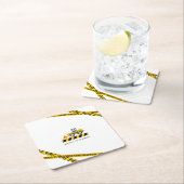 Gelbe Konstruktionsabstoßung LKW-Party-Zubehör Rechteckiger Pappuntersetzer (Vor Ort)