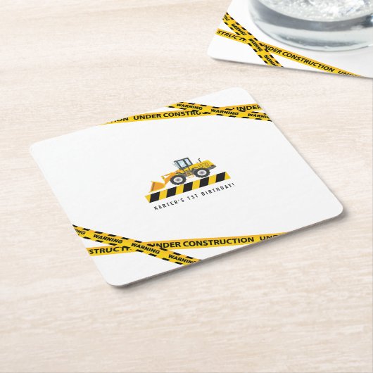 Gelbe Konstruktionsabstoßung LKW-Party-Zubehör Rechteckiger Pappuntersetzer (angewinkelt)