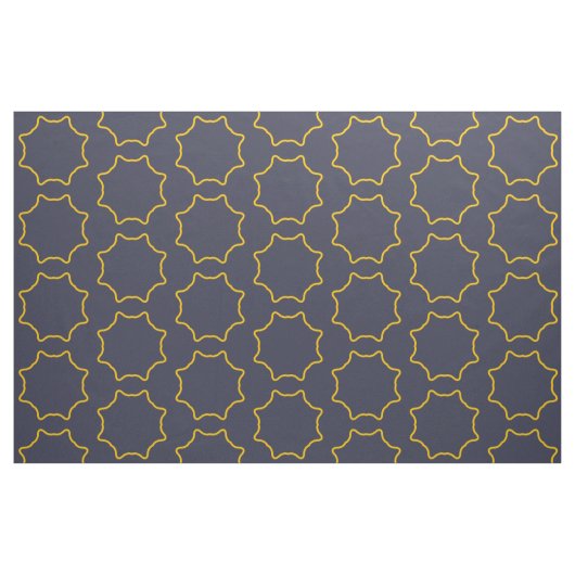 Gelbe Kontur Star Frame Muster Stoff (Fat Quarter (45,7 x 55,9 cm))