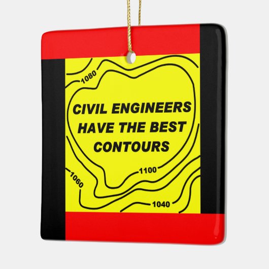 Gelbe Konturen für zivile Ingenieure Keramikornament (Links)