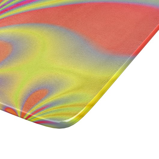 Gelbe Korallen Fraktal Art Schneidebrett (Ecke)