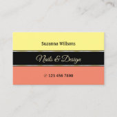Gelbe Korallengrenzen auf Beruflichem Schwarz Stil Visitenkarte (Vorderseite)