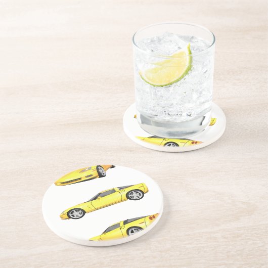 Gelbe Korvette: Sandstein Untersetzer (Seite)