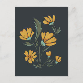 Gelbe Kosmos Blume Einfache Schönheit Feiertagspostkarte