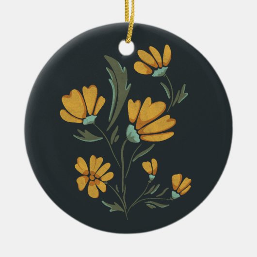 Gelbe Kosmos Blume Einfache Schönheit Keramik Ornament (Vorne)