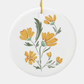 Gelbe Kosmos Blume Einfache Schönheit Keramik Ornament (Hinten)