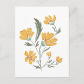 Gelbe Kosmos Blume Einfache Schönheit Postkarte (Vorderseite)