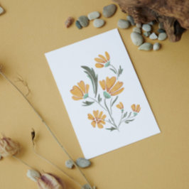 Gelbe Kosmos Blume Einfache Schönheit Postkarte